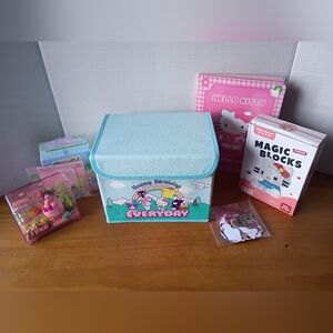 Hello Kitty Bundle - Box, Blocks, Confirmed Blind Box, Stickers Lot